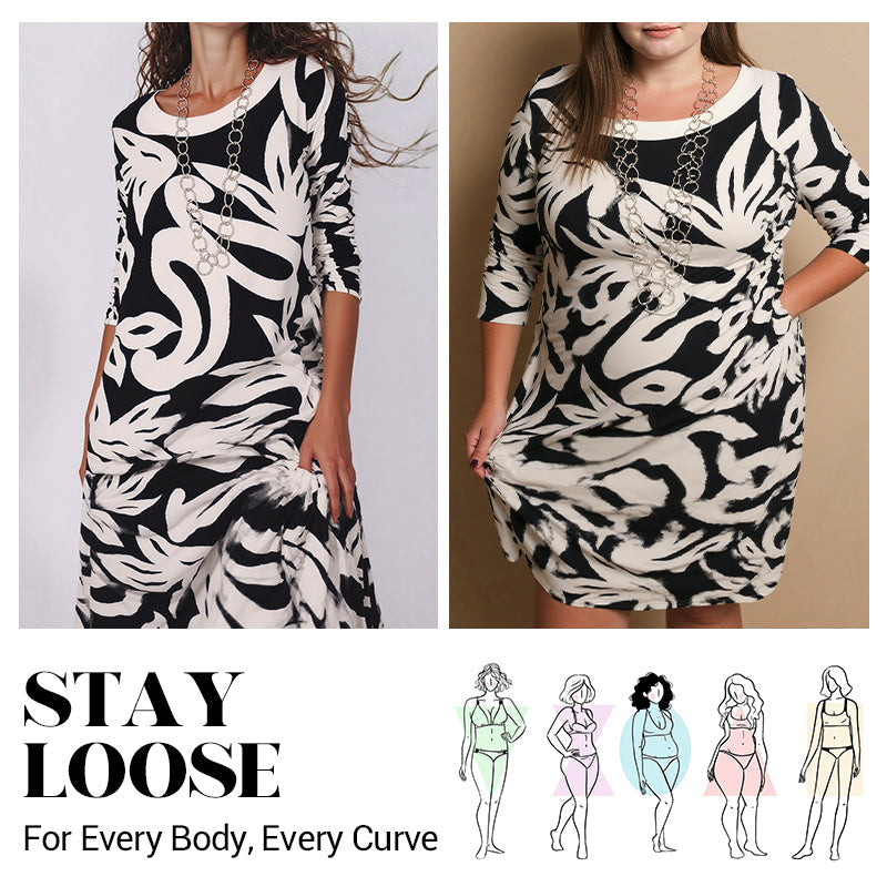 Nexvara™ Relaxed Fit Elegant Print Dress