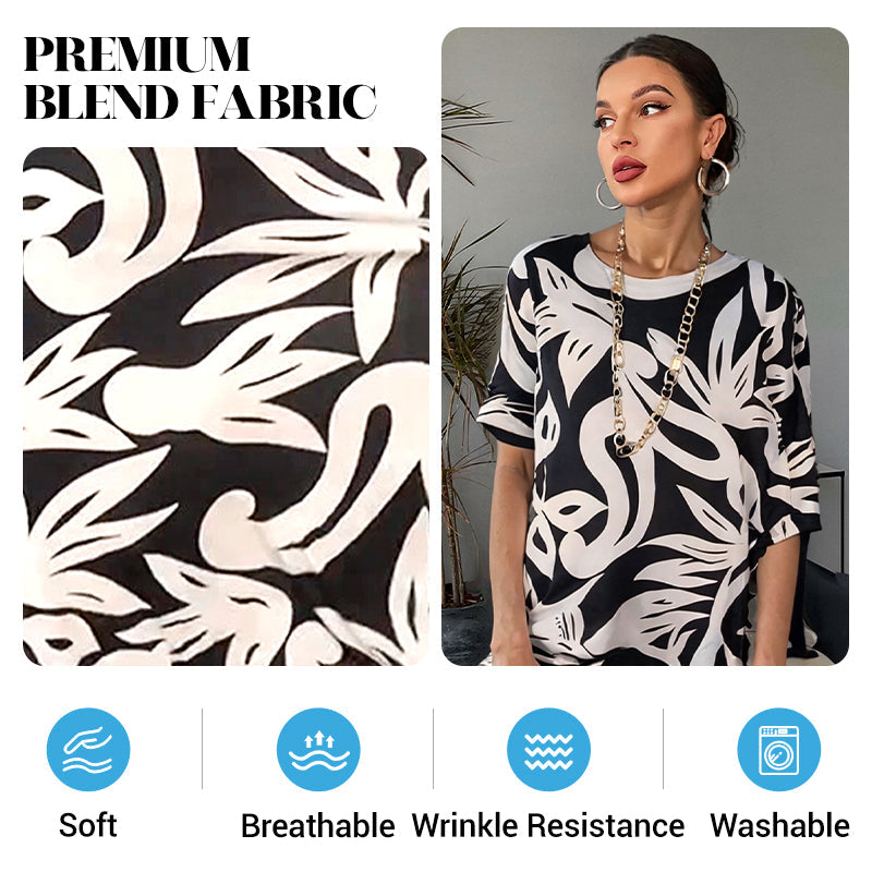 Nexvara™ Relaxed Fit Elegant Print Dress