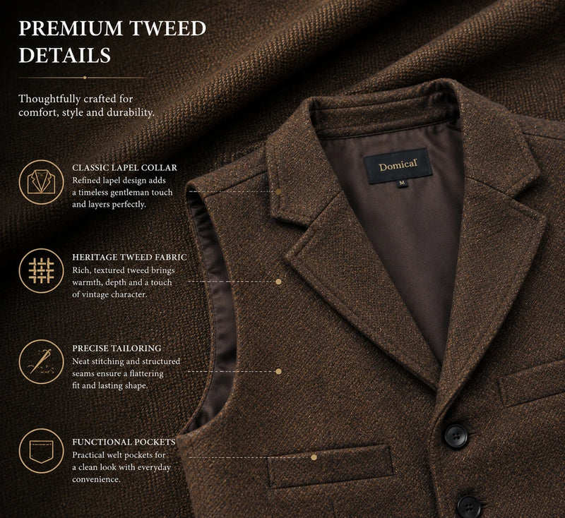 Nexvara™Heritage Tweed Waistcoat