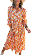 Vintage Floral Midi Dress