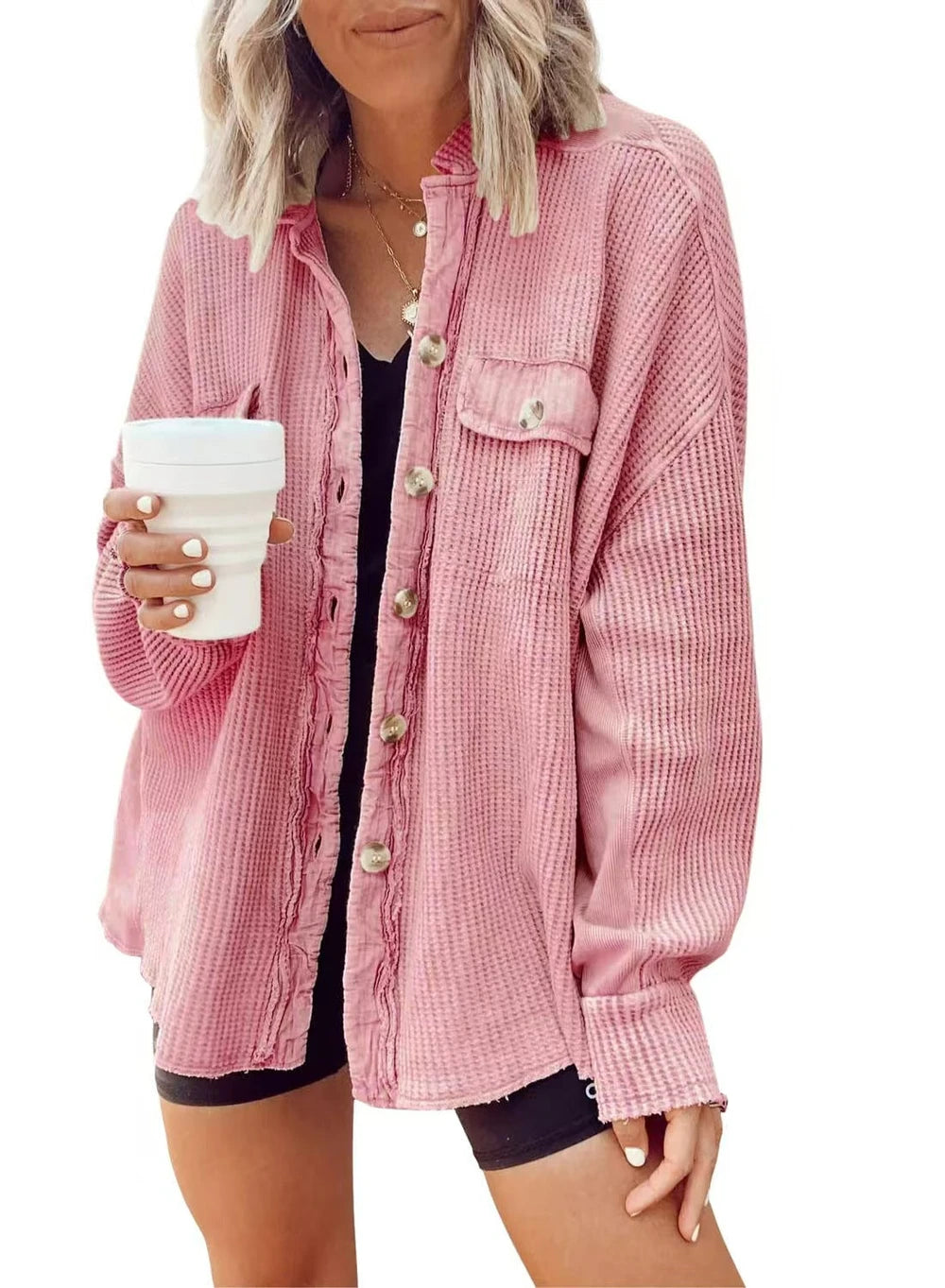Waffle Knit Shacket