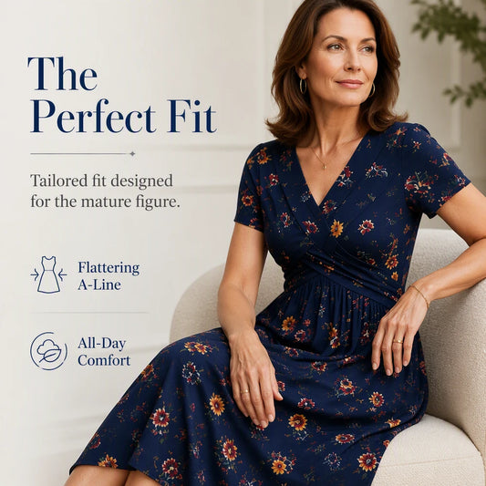 Floral Print Twist Waist V-Neck Dress