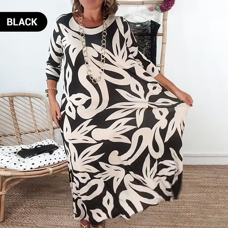 Nexvara™ Relaxed Fit Elegant Print Dress