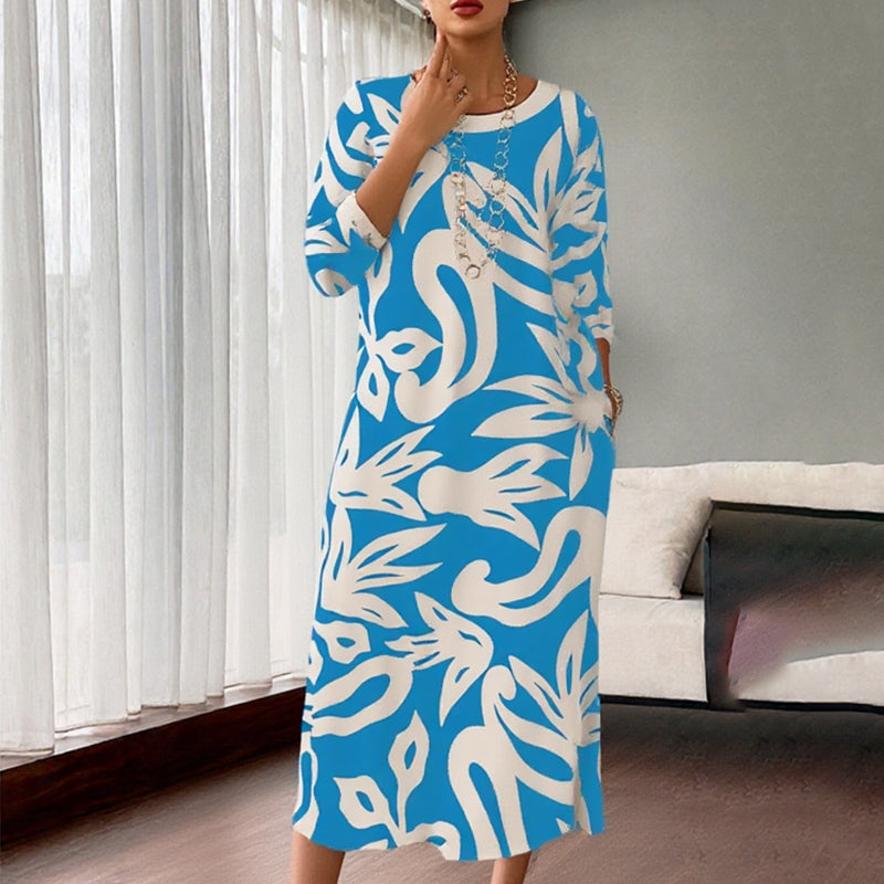 Nexvara™ Relaxed Fit Elegant Print Dress