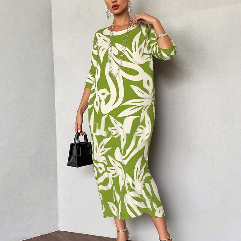 Nexvara™ Relaxed Fit Elegant Print Dress
