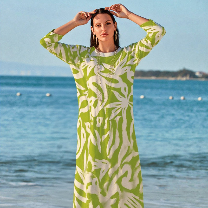 Nexvara™ Relaxed Fit Elegant Print Dress