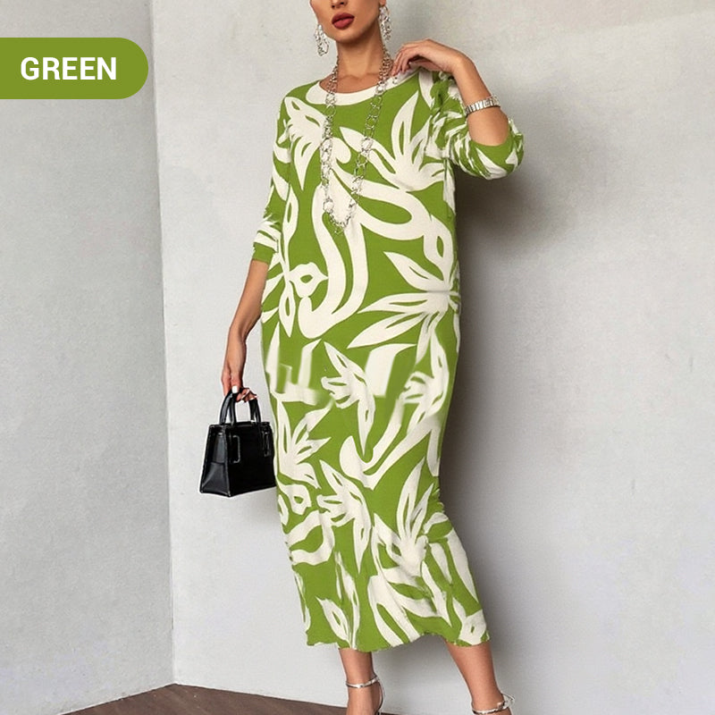 Nexvara™ Relaxed Fit Elegant Print Dress