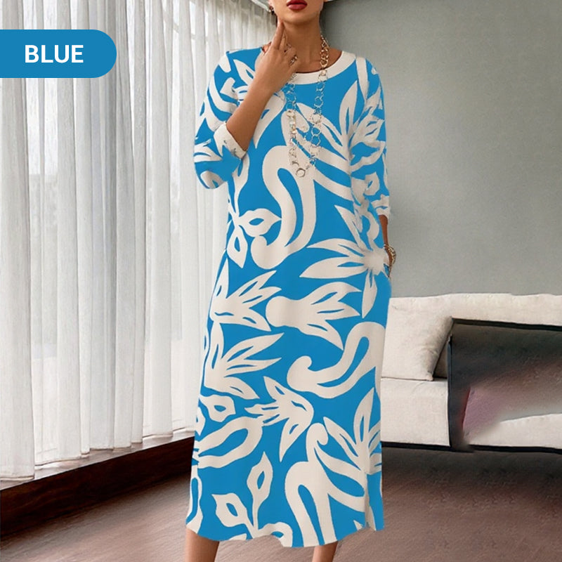 Nexvara™ Relaxed Fit Elegant Print Dress