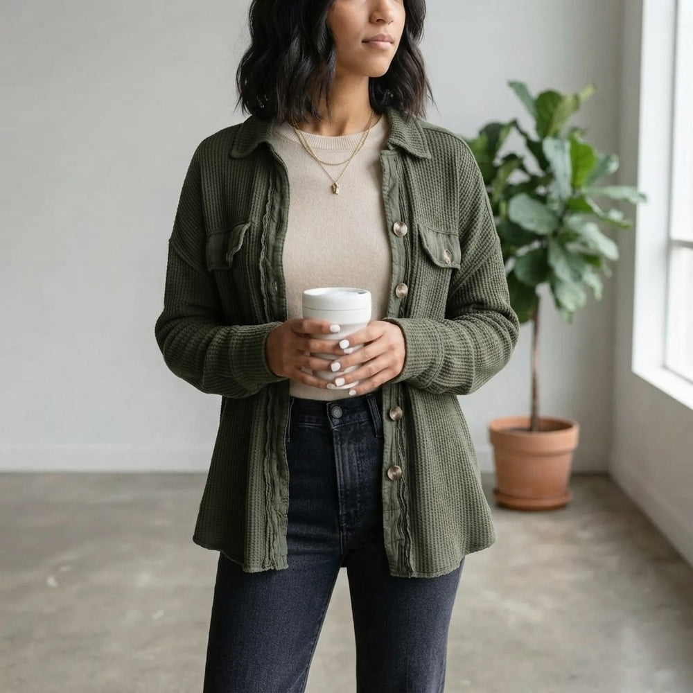 Waffle Knit Shacket